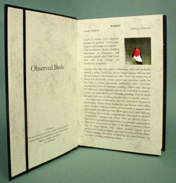 Restructured Book:  Observed Birds: Robin